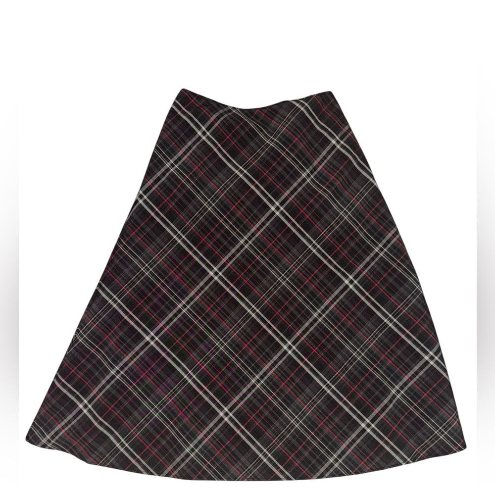 East5th Women’s Size 14 Plaid A-Line Maxi Skirt in Black and Red Retro Preppy